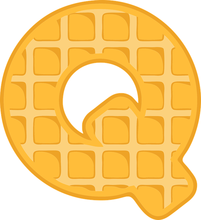 A Waffle With A Letter Q