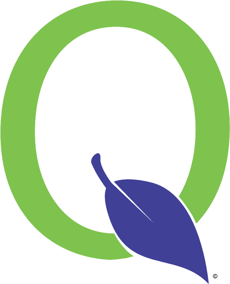 A Green And Blue Leaf In A Letter O