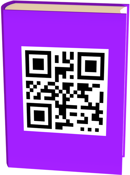 A Purple Rectangular Object With A Black And White Qr Code