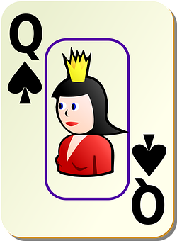 A Card With A Cartoon Of A Queen