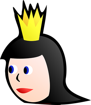 A Cartoon Of A Woman With A Crown