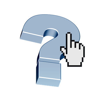 A Hand Cursor Pointing At A Question Mark