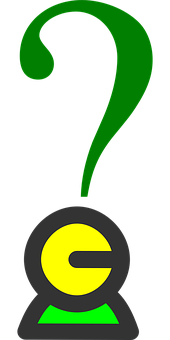 A Green And Yellow Question Mark