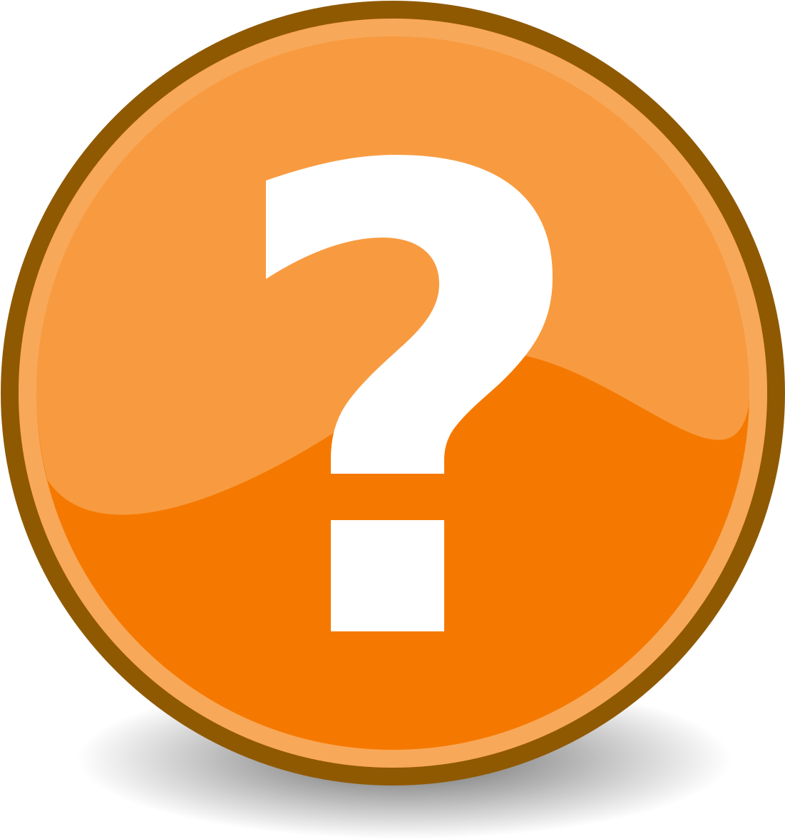 A White Question Mark On An Orange Circle