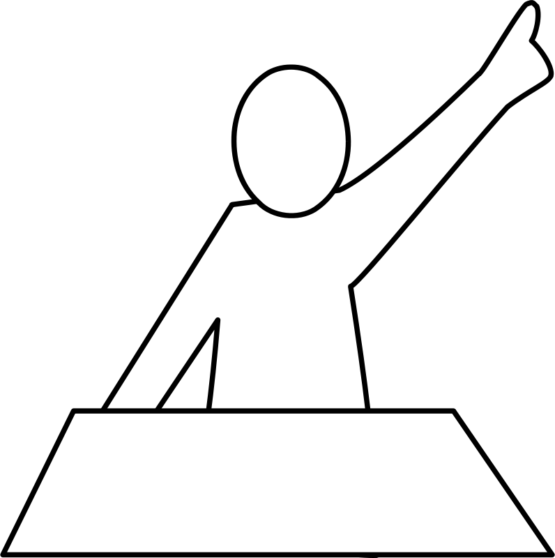 A White Figure With One Arm Raised
