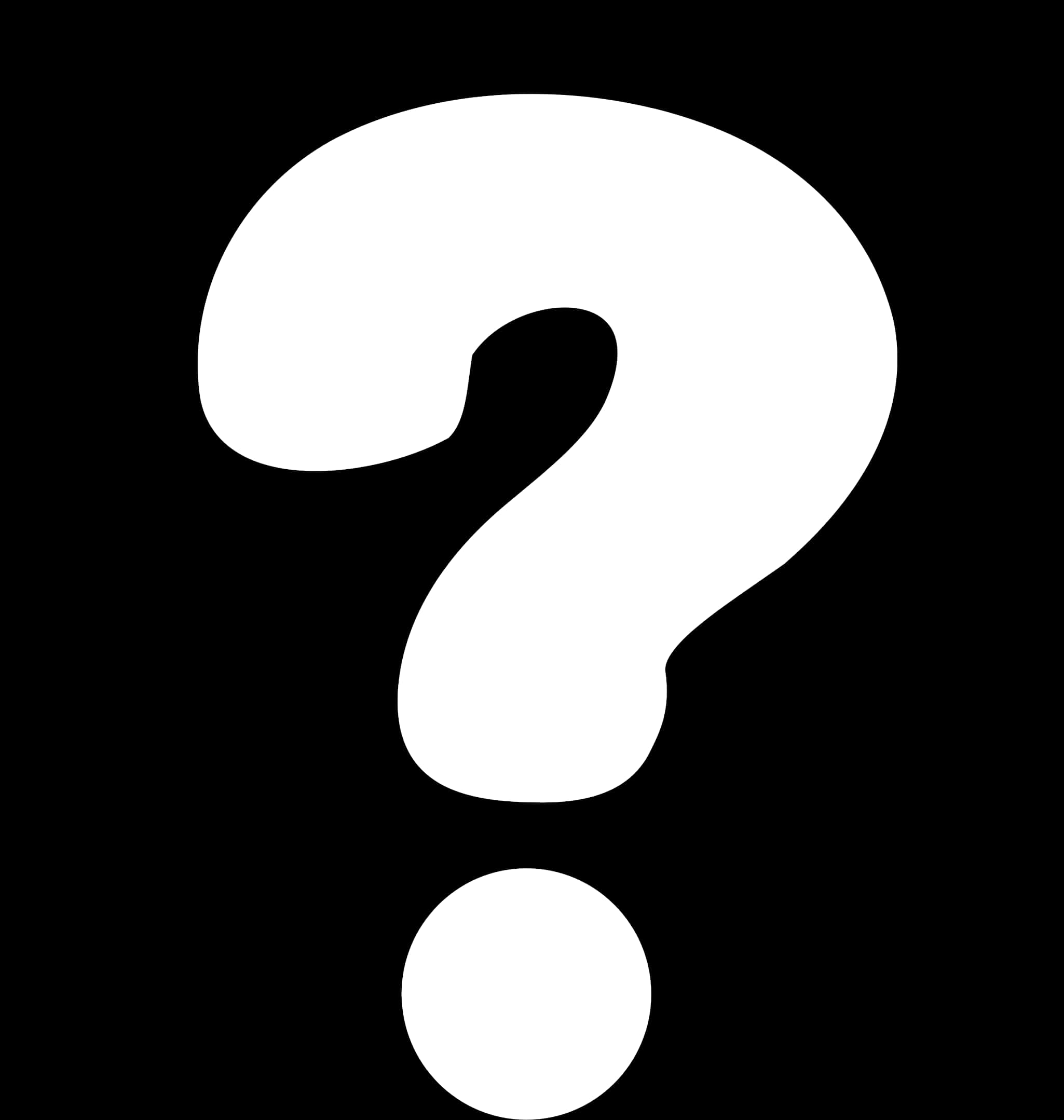 A White Question Mark On A Black Background