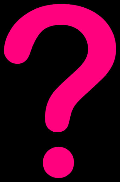 A Pink Question Mark On A Black Background