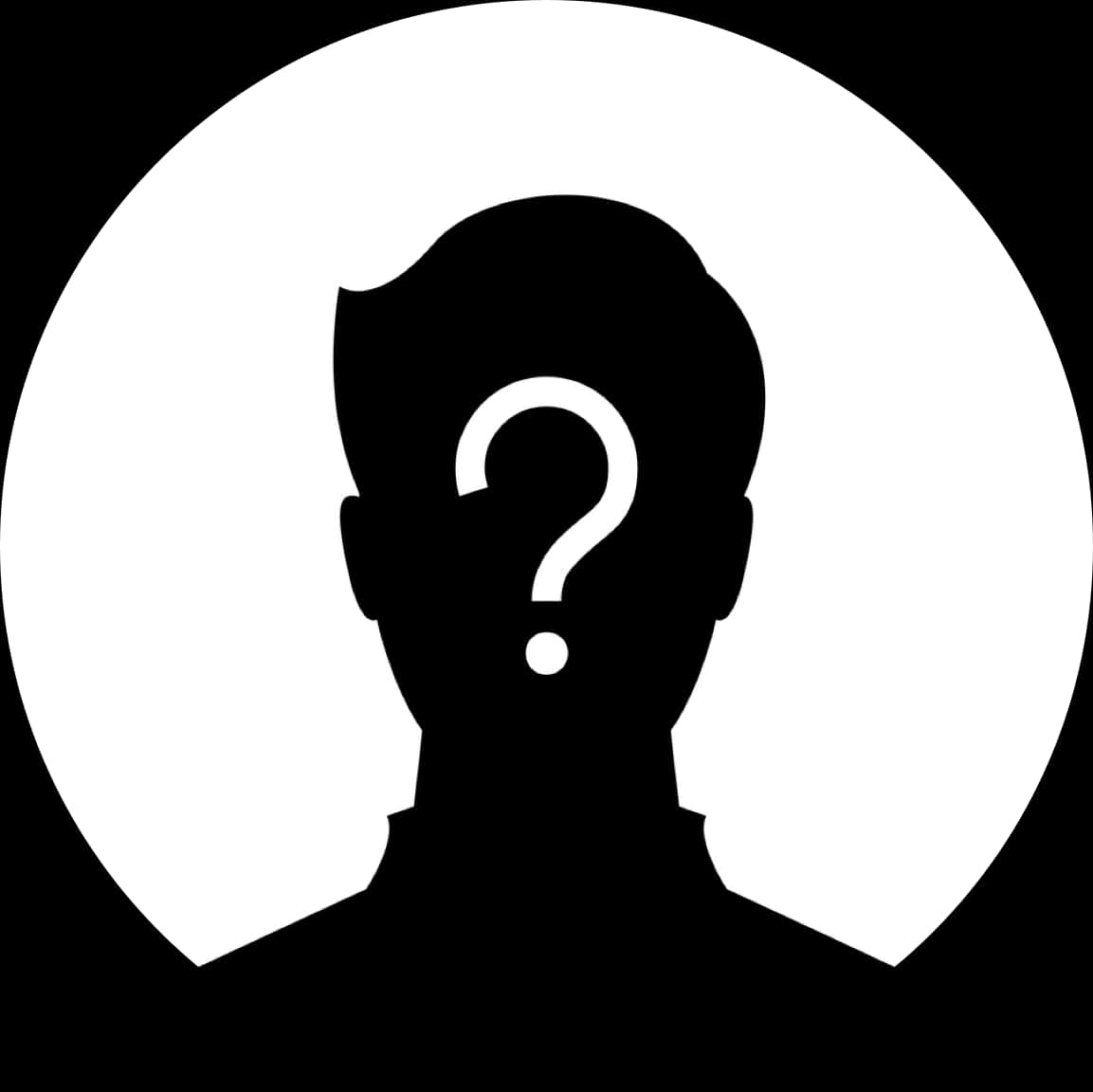 A Silhouette Of A Man With A Question Mark In His Head