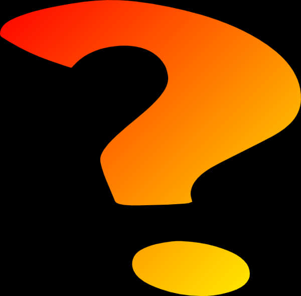 A Yellow And Orange Question Mark