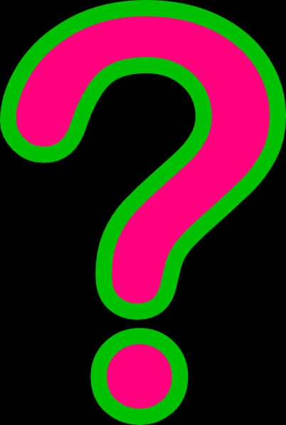 A Pink And Green Question Mark