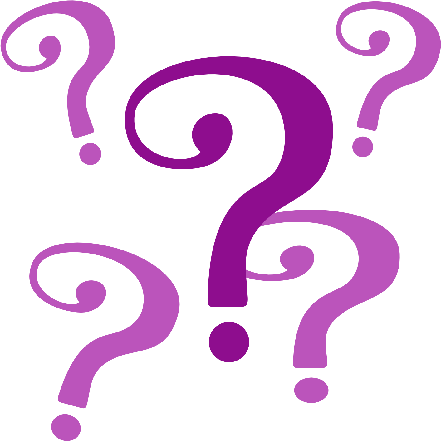 A Group Of Purple Question Marks