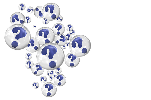 A Group Of Blue And White Question Marks
