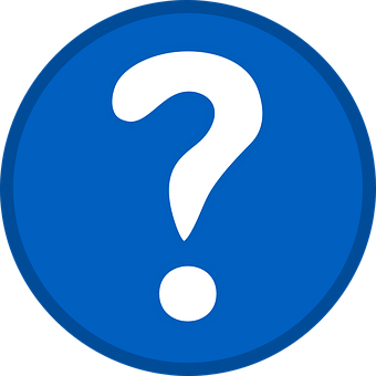 A Blue Circle With A White Question Mark In The Middle