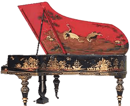 A Red And Black Piano