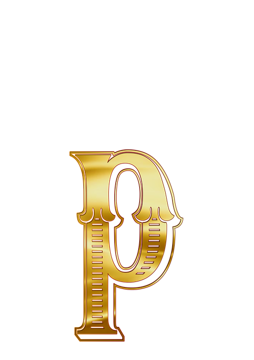 A Gold Letter P On A Black Background