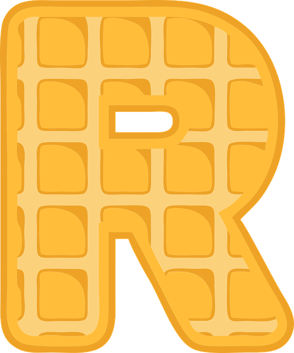 A Letter R Made Of Waffles