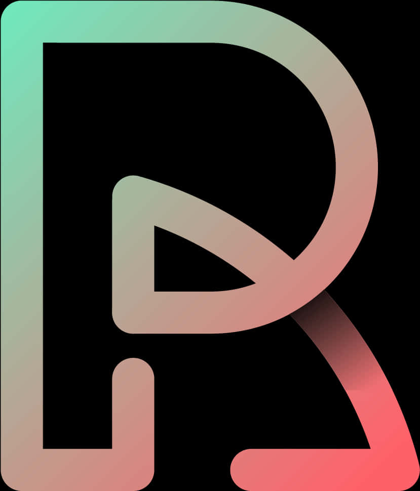 A Letter R With A Gradient On It