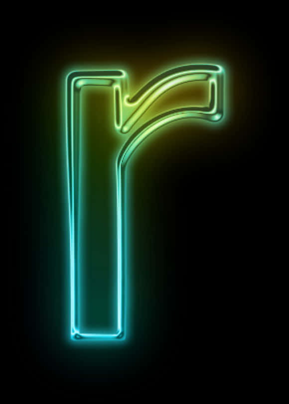 A Neon Light In The Shape Of A Letter