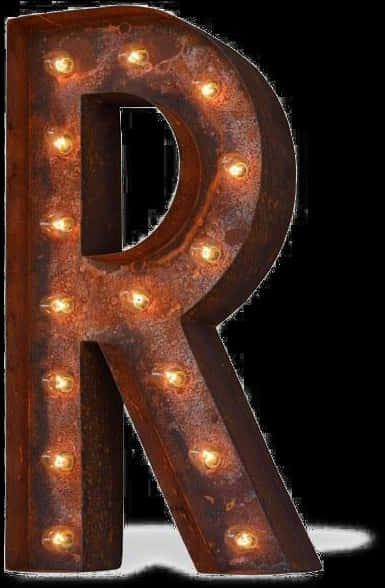 A Metal Letter With Lights