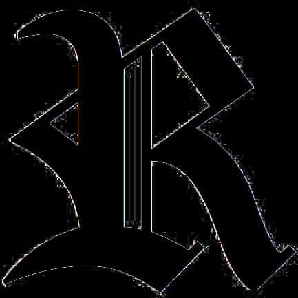 A Black Letter With A Black Background