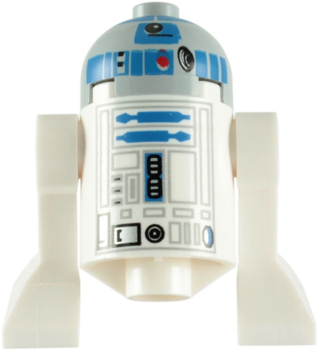 A White Robot With Blue And White Markings