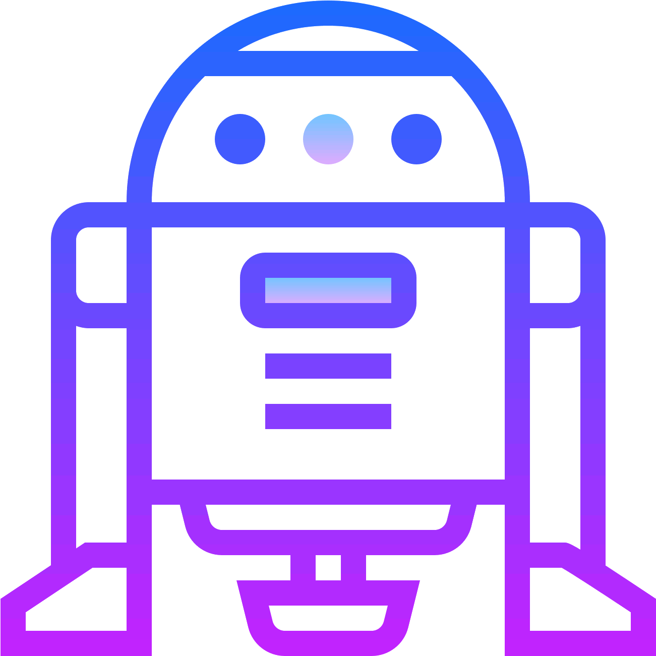 A Purple And Blue Robot