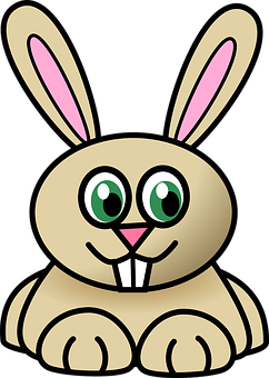 A Cartoon Rabbit With Big Eyes