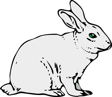 A White Rabbit With Green Eyes