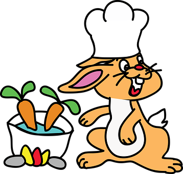A Cartoon Rabbit With A Chef Hat