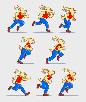 A Cartoon Rabbit Running