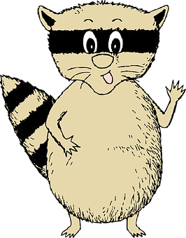 A Cartoon Of A Raccoon
