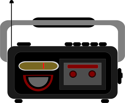 A Black And Red Radio