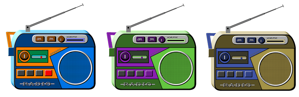 A Green And Purple Radio
