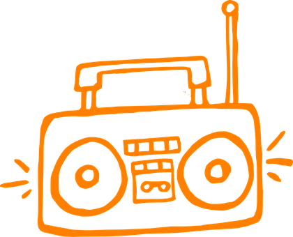 A Drawing Of A Boom Box