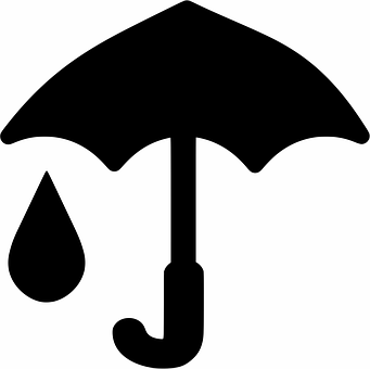 A Black Umbrella And A Drop Of Water