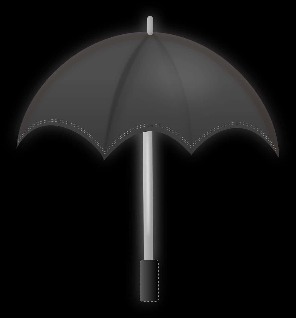 A Black Umbrella With A White Handle