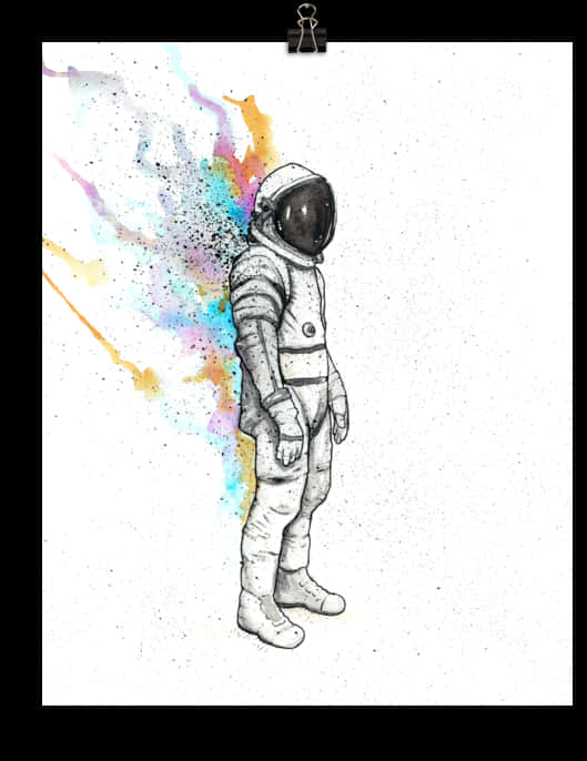 A Drawing Of A Person Wearing A Space Suit
