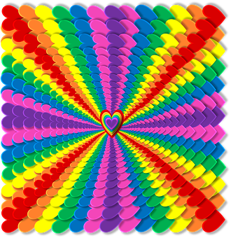 A Rainbow Colored Heart Shaped Object
