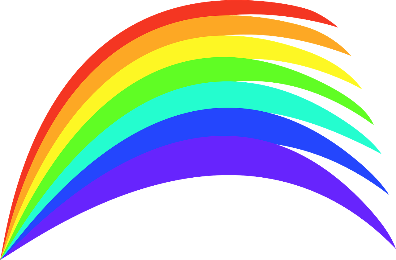 A Rainbow Colored Curved Lines