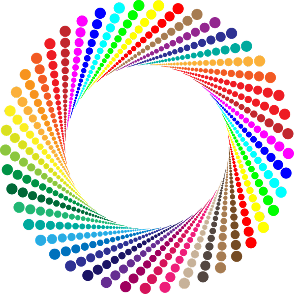 A Rainbow Colored Circle With Black Background