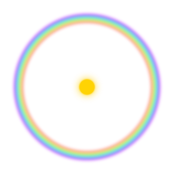 A Yellow Circle With A Rainbow In The Middle