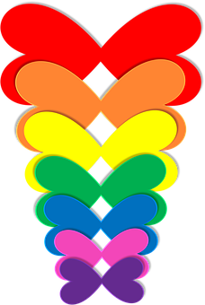 A Rainbow Colored Butterfly Shaped Objects