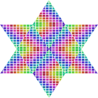 A Colorful Star Made Out Of Squares
