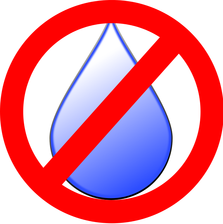 A No Water Drop Sign