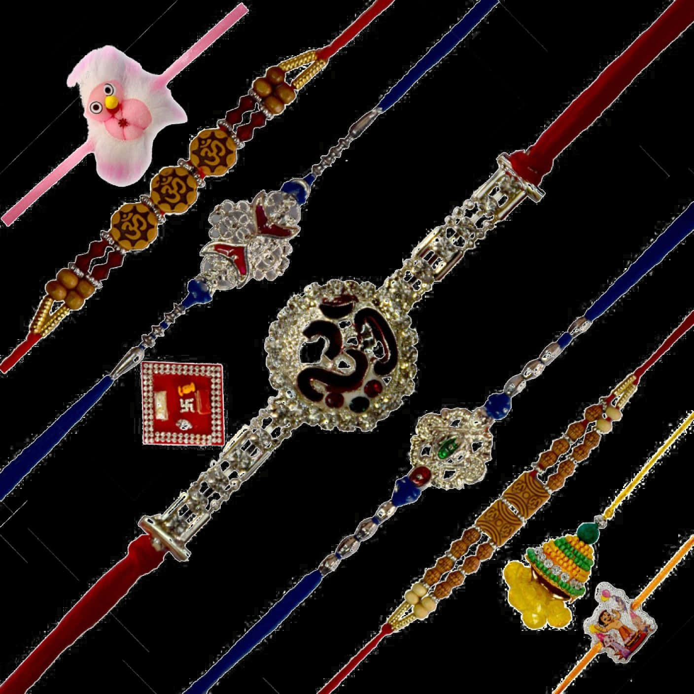A Group Of Bracelets With Different Designs