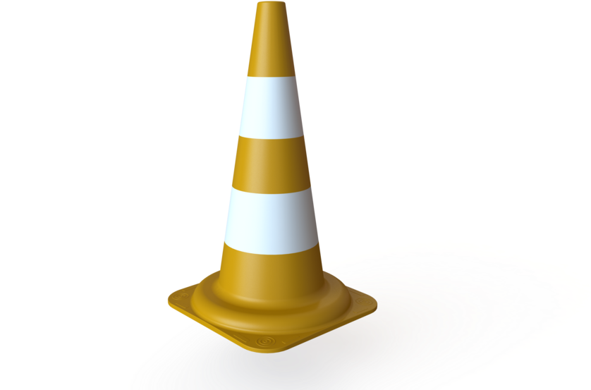 A Yellow And White Cone
