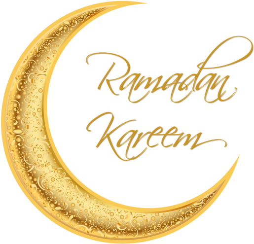 A Gold Crescent Moon With Black Text
