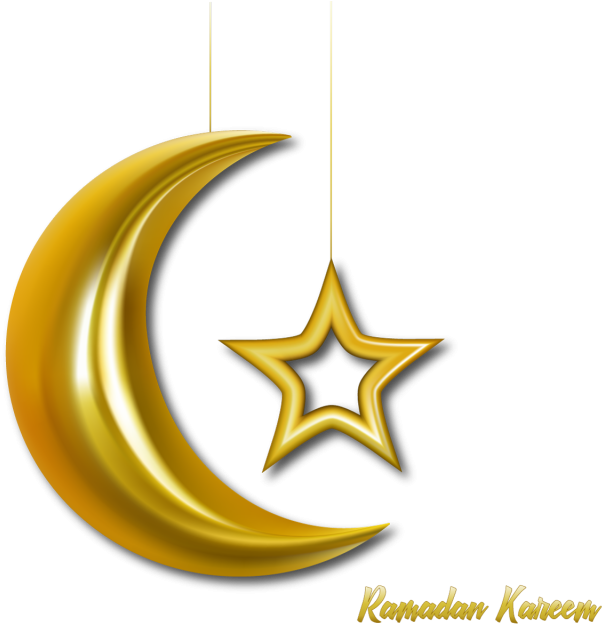 A Gold Crescent Moon And Star From Strings