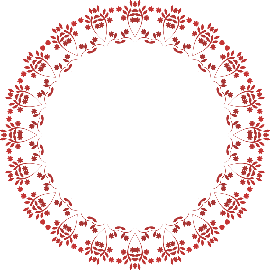 A Circular Pattern With Flowers On It