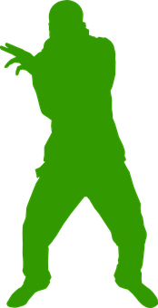 A Green Silhouette Of A Man